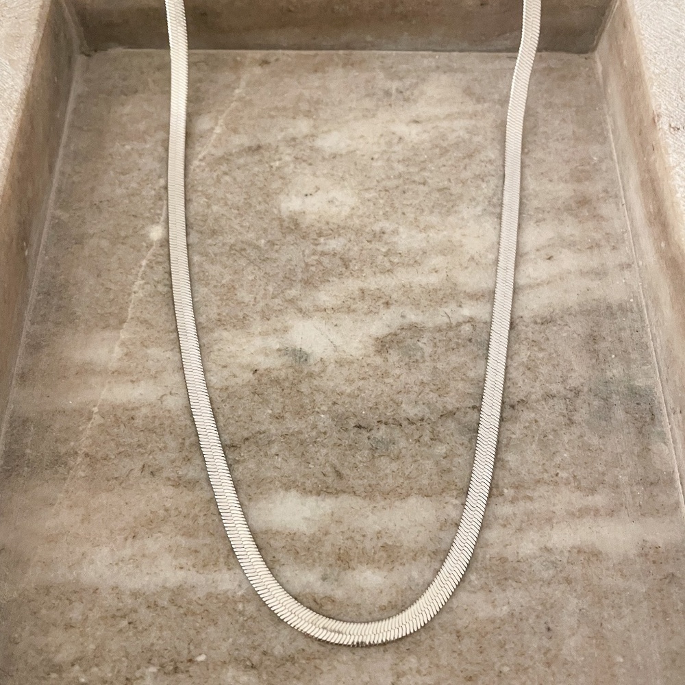 925 Sterling Silver Snake Chain Necklace Herringbone Necklace Chain 4 MM